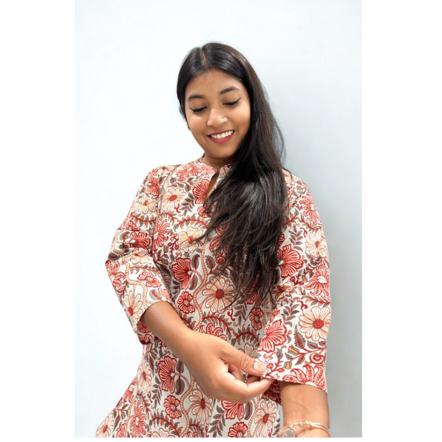 Floral Block Print Casual short Kurti