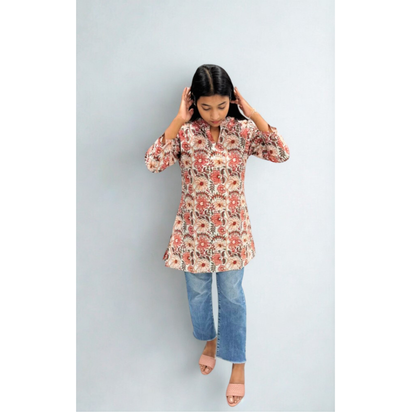 Floral Block Print Casual short Kurti