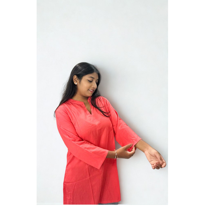 Elegant Coral Short Kurti